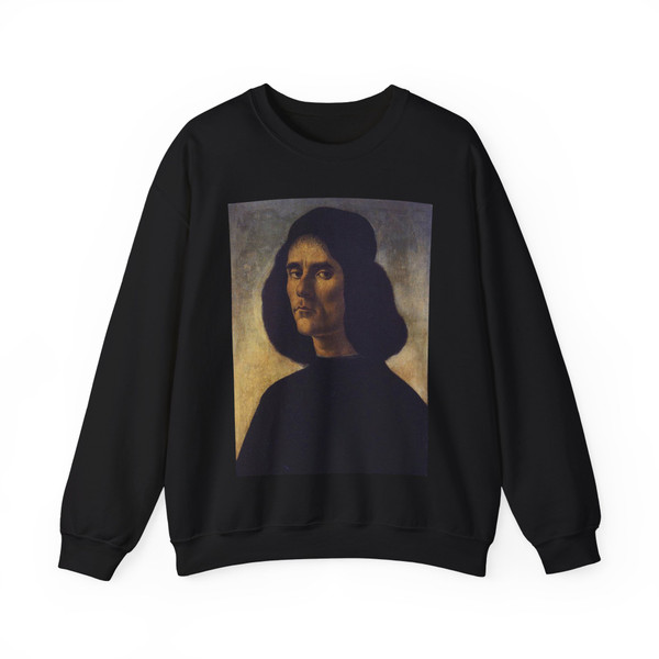 BOTTICELLI, Sandro - Portrait of a Man4 (Artwork) Crewneck Sweatshirt