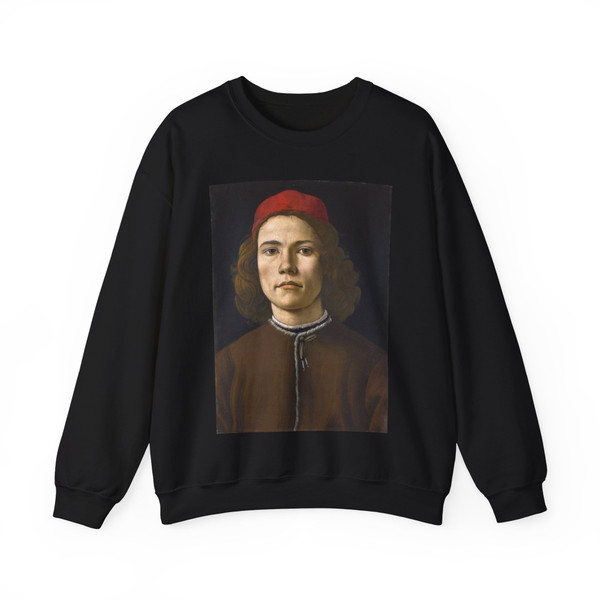 BOTTICELLI, Sandro - Portrait of a Young Man3 (Artwork) Crewneck Sweatshirt