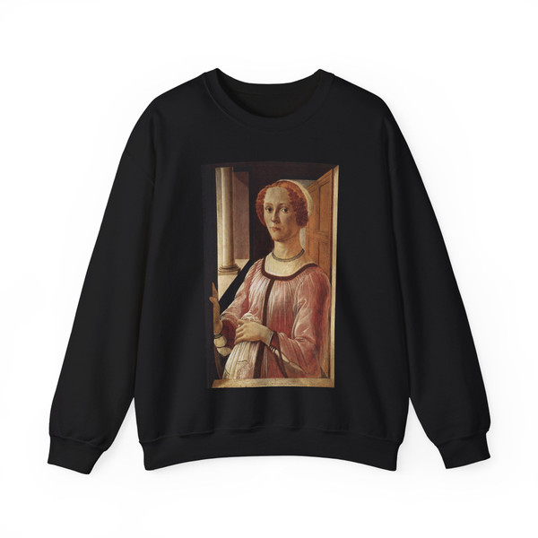 BOTTICELLI, Sandro - Portrait of a Lady (Artwork) Crewneck Sweatshirt