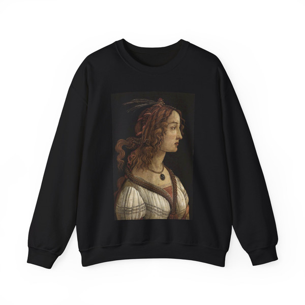 BOTTICELLI, Sandro - Portrait of a Young Woman2 (Artwork) Crewneck Sweatshirt