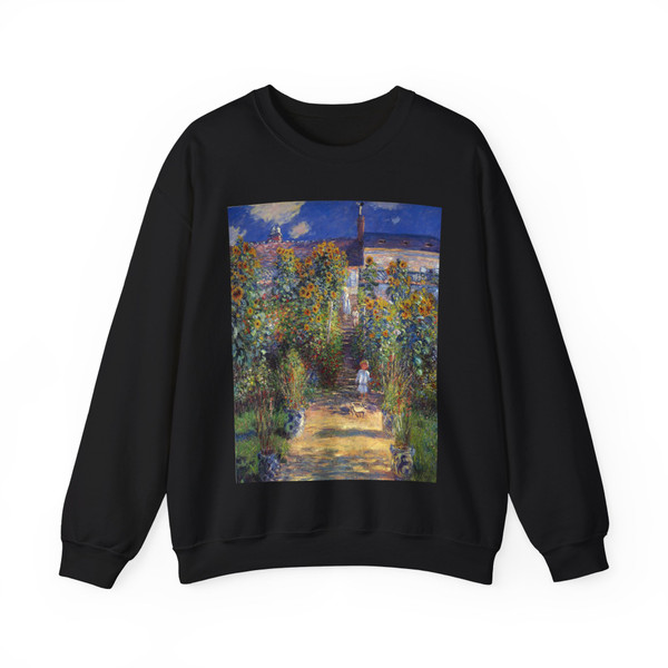 MONET, Claude - Monet's Garden at Vetheuil (Artwork) Crewneck Sweatshirt