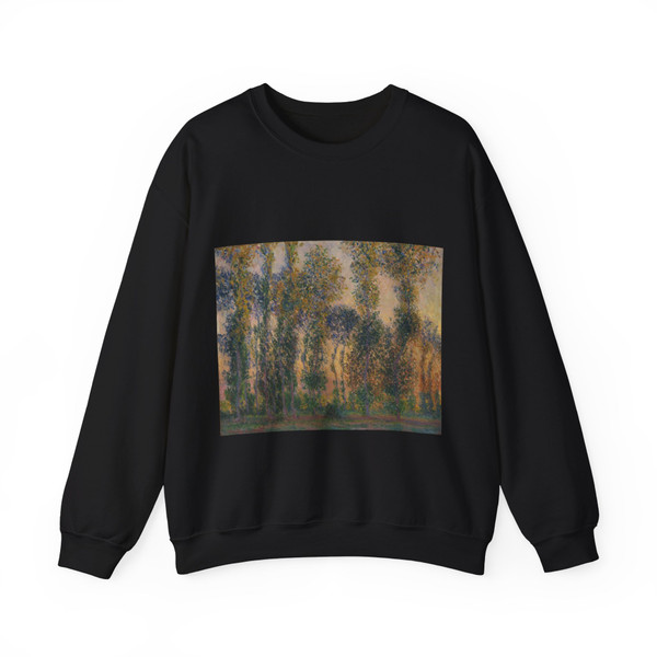 MONET, Claude - Poplars at Giverny, Sunrise (Artwork) Crewneck Sweatshirt