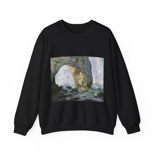 MONET, Claude - Rock arch west of Etretat (The Manneport) (Artwork) Crewneck Sweatshirt
