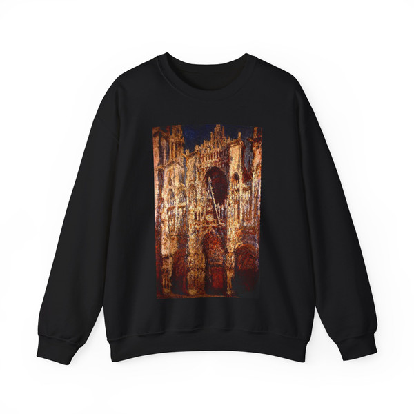 MONET, Claude - Rouen Cathedral Facade in Sunlight (Artwork) Crewneck Sweatshirt