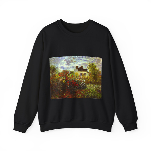 MONET, Claude - Monet's Garden at Argenteuil (Artwork) Crewneck Sweatshirt