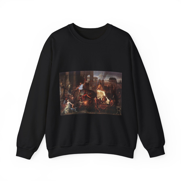 LE BRUN, Charles - Entry of Alexander into Babylon (Artwork) Crewneck Sweatshirt