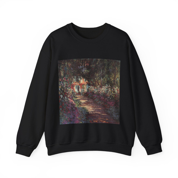 MONET, Claude - The Garden in Flower (Artwork) Crewneck Sweatshirt