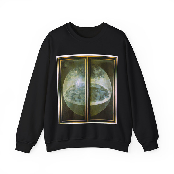 BOSCH, Hieronymus - Garden of Ehly Delights, outer wings of the triptych (Artwork) Crewneck Sweatshirt