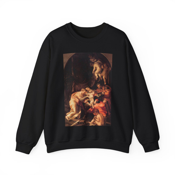 MAZZOLA BEDOLI, Girolamo - Marriage of St Catherine (Artwork) Crewneck Sweatshirt