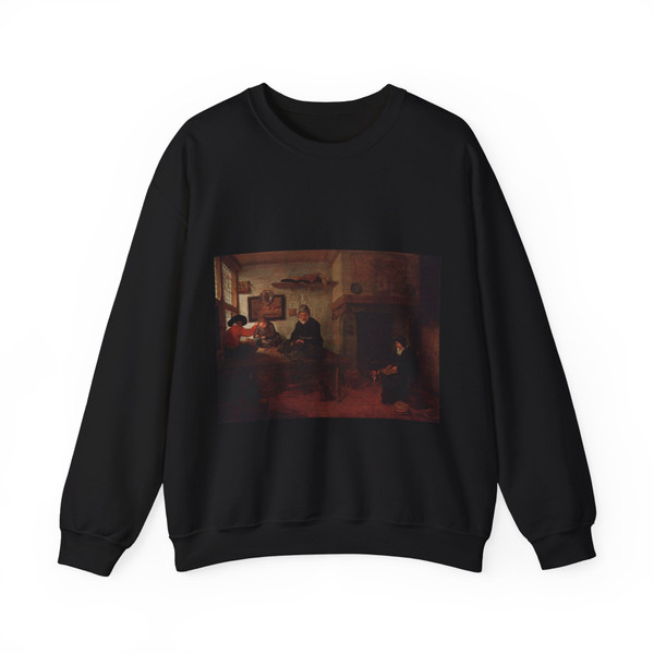 BREKELENKAM, Quiringh van - Interior of a Tailor's Shop (Artwork) Crewneck Sweatshirt
