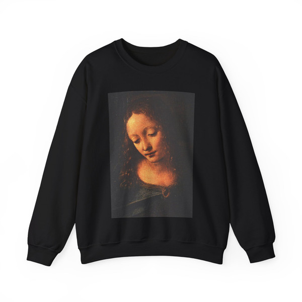 LEONARDO da Vinci - Madonna of the Rocks d1 (Artwork) Crewneck Sweatshirt