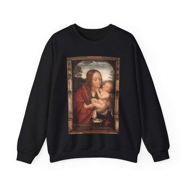 MASSYS, Quentin - Virgin and Child in a Landscape (Artwork) Crewneck Sweatshirt