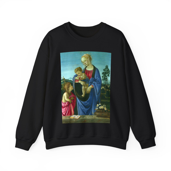 LIPPI, Filippino - The Virgin and Child with Saint John (Artwork) Crewneck Sweatshirt