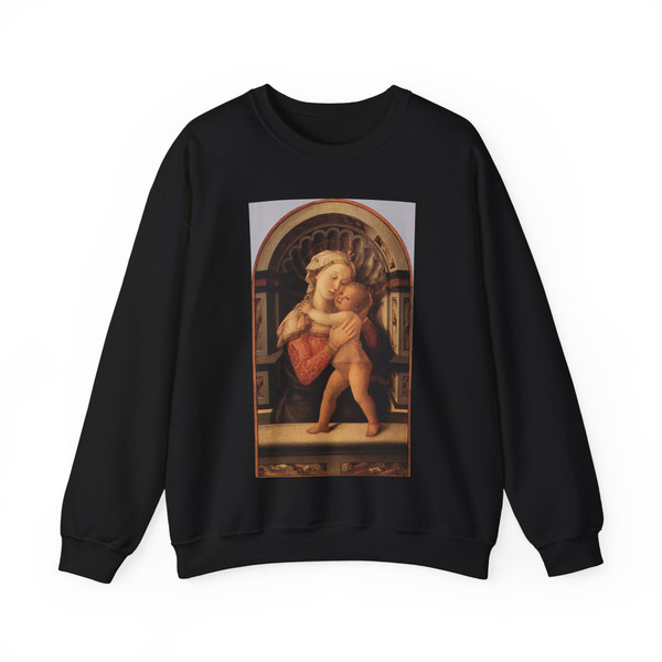 LIPPI, Fra Filippo  - 1430-Madonna and Child (Artwork) Crewneck Sweatshirt