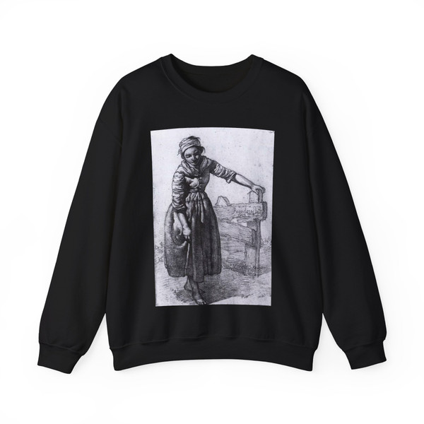 BRONDGEEST, Albertus - Girl Standing by a Fence (Artwork) Crewneck Sweatshirt