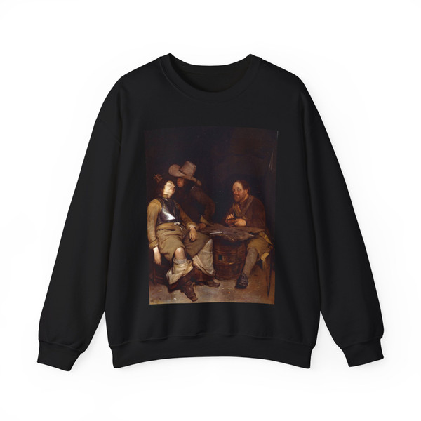 BORCH, Gerard ter - Soldier Blowing Smoke in the Face of His Sleeping Companion (Artwork) Crewneck Sweatshirt