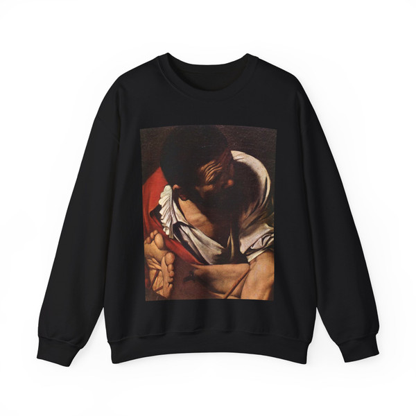 CARAVAGGIO - The Crucifixion of Saint Peter (detail) (Artwork) Crewneck Sweatshirt