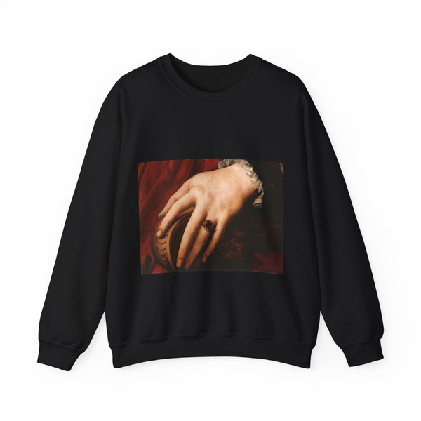 BRONZINO, Agnolo - 2.Other portraits - Portrait of Lucrezia Panciatichi (detail) (Artwork) Crewneck Sweatshirt