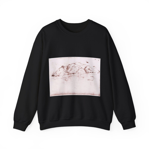 LEONARDO da Vinci - Landscape near Pisa (Artwork) Crewneck Sweatshirt