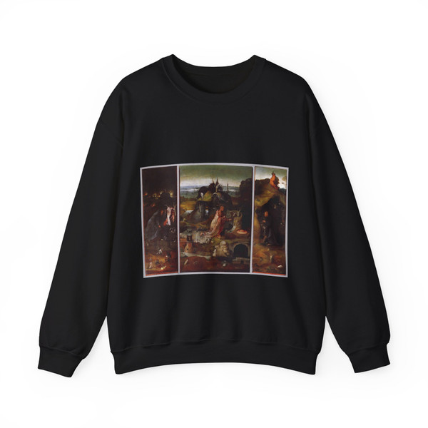 BOSCH, Hieronymus - Palazzo Ducale, Venice - Hermit Saints Triptych (Artwork) Crewneck Sweatshirt