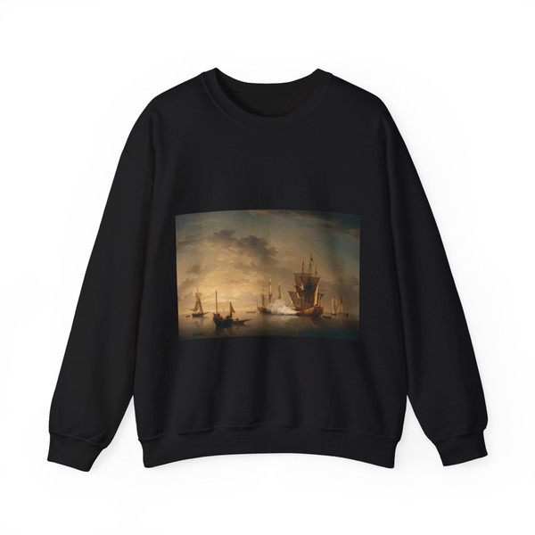 BROOKING, Charles - A Royal Yacht Firing a Salute (Artwork) Crewneck Sweatshirt