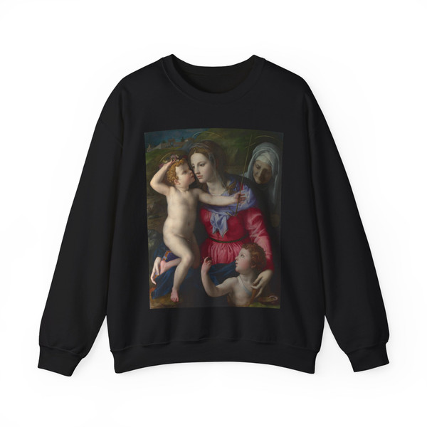 BRONZINO, Agnolo - The Madonna and Child with Saints (Artwork) Crewneck Sweatshirt