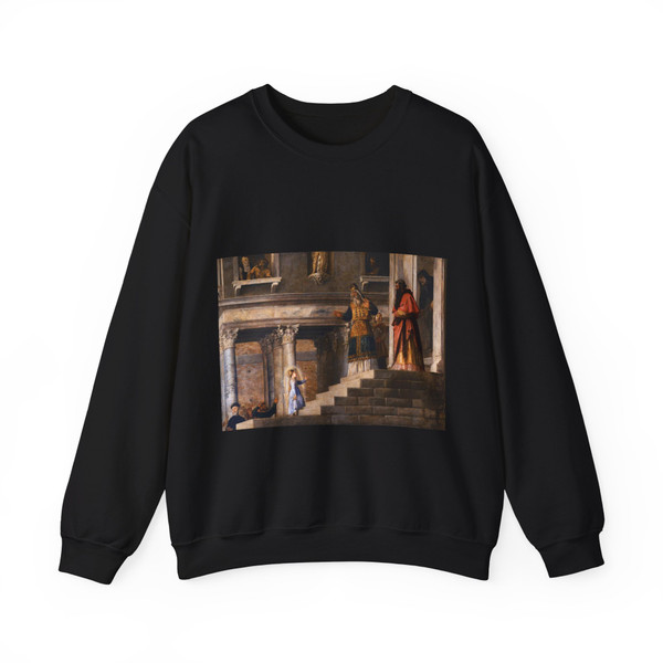 TIZIANO Vecellio - Presentation of the Virgin at the Temple (detail)3 (Artwork) Crewneck Sweatshirt