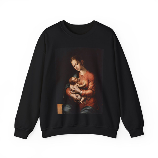 MORALES, Luis de - Madonna with the Child (Artwork) Crewneck Sweatshirt