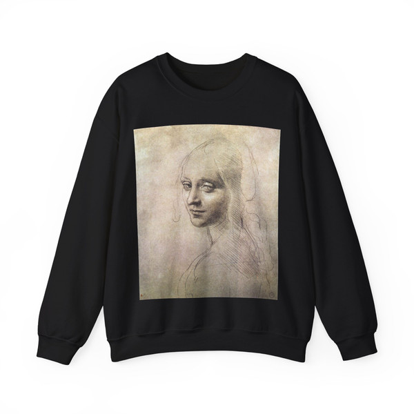 LEONARDO da Vinci - Head of a girl (Artwork) Crewneck Sweatshirt
