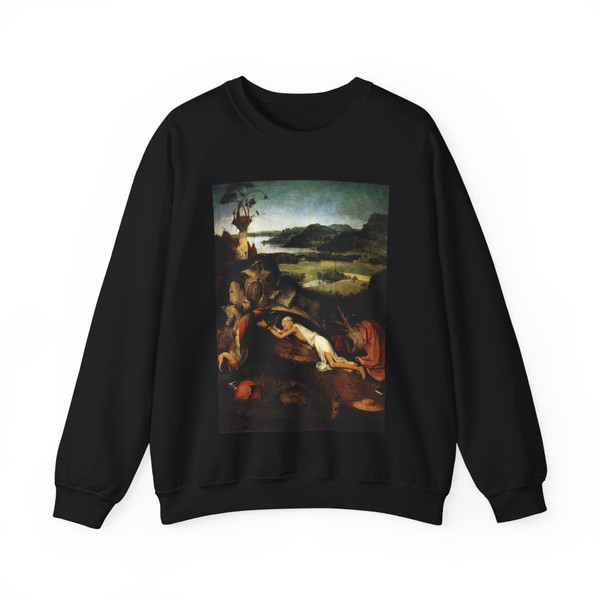 BOSCH, Hieronymus - St Jerome in Prayer (Artwork) Crewneck Sweatshirt