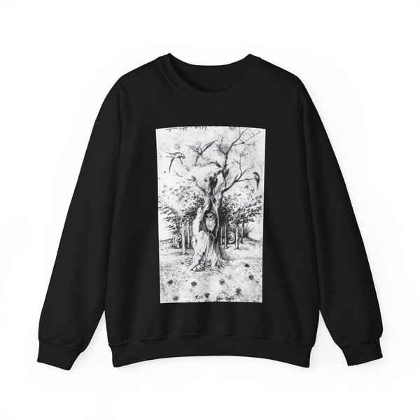 BOSCH, Hieronymus - The Hearing Forest and the Seeing Field (Artwork) Crewneck Sweatshirt
