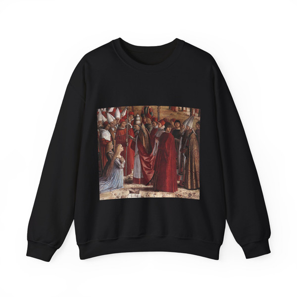CARPACCIO, Vittore - The Pilgrims Meet the Pope (detail) (Artwork) Crewneck Sweatshirt