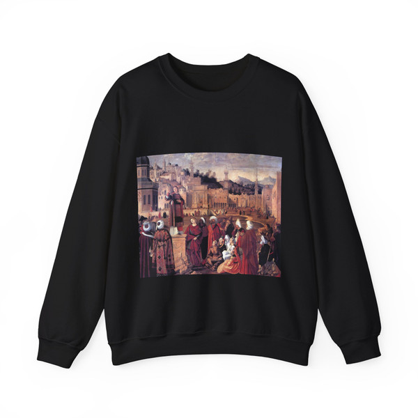 CARPACCIO, Vittore - The Sermon of St Stephen (Artwork) Crewneck Sweatshirt