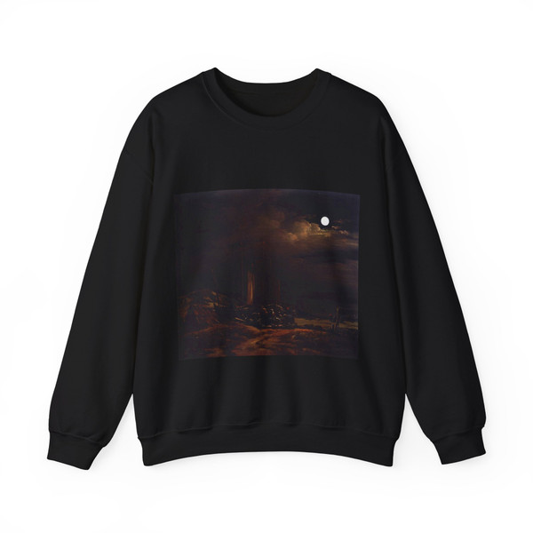 POEL, Egbert van der - Seashore by Moonlight (Artwork) Crewneck Sweatshirt
