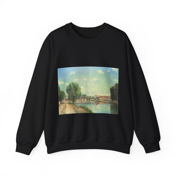 PISARRO Camille - The Railway Bridge At Pontoise (Artwork) Crewneck Sweatshirt
