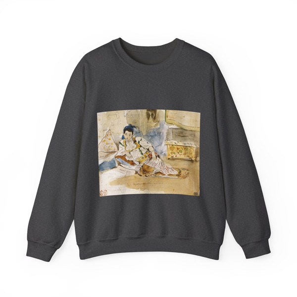DELACROIX, EUGENE - Mounay ben Sultan (Artwork) Crewneck Sweatshirt