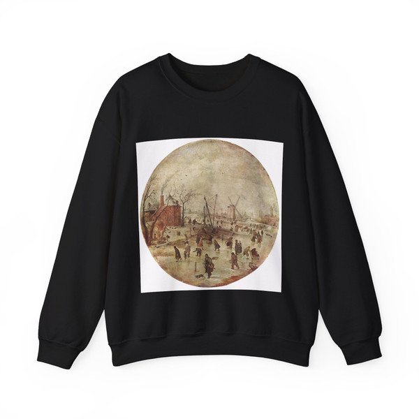 AVERCAMP, Hendrick - Winter Landscape with Skaters2 (Artwork) Crewneck Sweatshirt