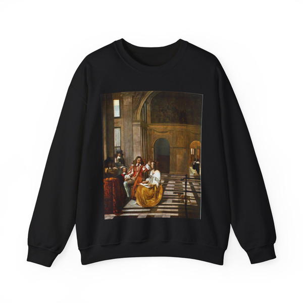 HOOCH, Pieter de - Company Making Music (Artwork) Crewneck Sweatshirt