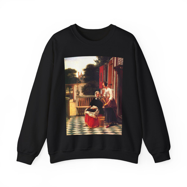 HOOCH, Pieter de - Woman and Maid (Artwork) Crewneck Sweatshirt