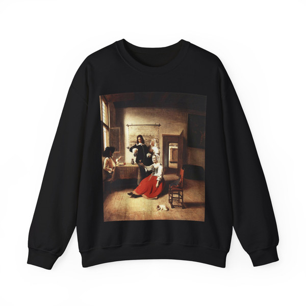 HOOCH, Pieter de - Young Woman Drinking (Artwork) Crewneck Sweatshirt