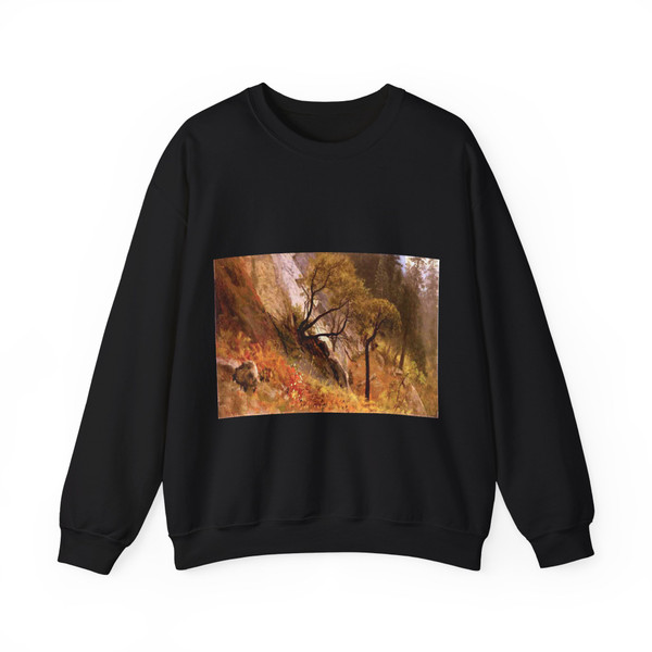 BIERSTADT, Albert - Landscape Study Yosemite California (Artwork) Crewneck Sweatshirt