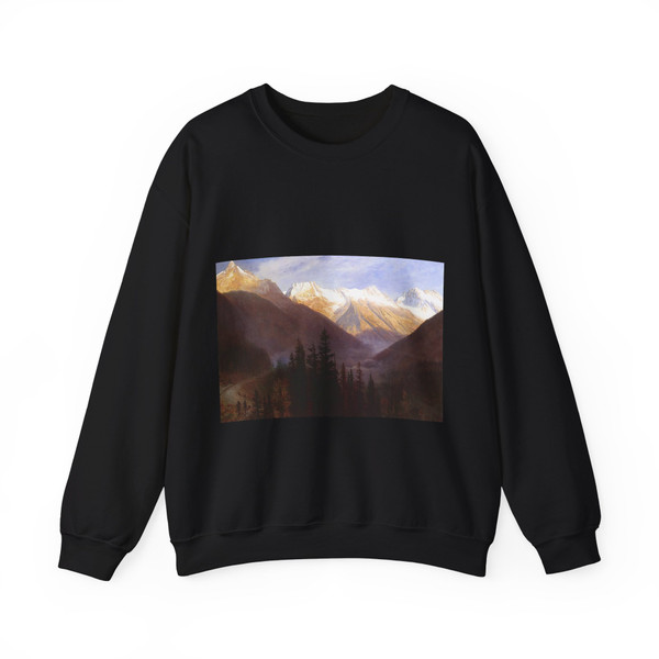 BIERSTADT, Albert - Sunrise at Glacier Station (Artwork) Crewneck Sweatshirt