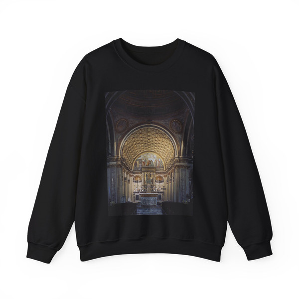 BRAMANTE, Donato - Interior view toward choir (Artwork) Crewneck Sweatshirt