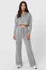 Grey Marl Crop Zip Sweatshirt Co Ord
