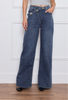 Slant Buckle Wide Leg Jeans