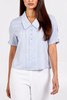 Blue Button Detail Blouse with Short Sleeves