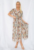 Wrap Over Animal Print Maxi Dress