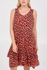 Sleeveless Leopard Print Layered Mini Dress
