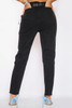 High Waisted Frayed Jeans - Black