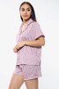 Satin Printed Pyjamas Short Set - Pink